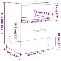 vidaXL Sängbord betonggrå 40x35x47,5 cm konstruerat trä - Bild 12