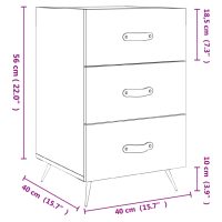 vidaXL Sängbord vit högglans 40x40x66 cm konstruerat trä - Bild 12