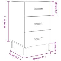 vidaXL Sängbord betonggrå 40x40x66 cm konstruerat trä - Bild 12