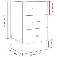 vidaXL Sängbord betonggrå 40x40x66 cm konstruerat trä - Bild 12