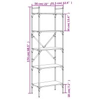 vidaXL Bokhylla 5 hyllplan brun ek 56x31,5x174 cm konstruerat trä - Bild 9