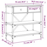 vidaXL Konsolbord svart 75x34,5x75 cm konstruerat trä - Bild 11