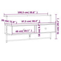 vidaXL Väggmonterad tv-bänk rökfärgad ek 100,5x30x51cm konstruerat trä - Bild 10