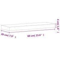 vidaXL Vägghylla 60x20x4 cm massivt bokträ - Bild 7