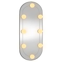 vidaXL Väggspegel med LED-belysning 25x60 cm glas oval - Bild 4