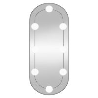 vidaXL Väggspegel med LED-belysning 25x60 cm glas oval - Bild 5