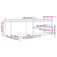 vidaXL Tv-bänk brun ek 120x34x37 cm konstruerat trä - Bild 9