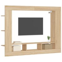 vidaXL Tv-hylla sonoma-ek 152x22x113 cm konstruerat trä - Bild 3