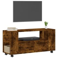 vidaXL Tv-bänk rökfärgad ek 102x34,5x43 cm konstruerat trä - Bild 3