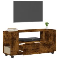 vidaXL Tv-bänk rökfärgad ek 102x34,5x43 cm konstruerat trä - Bild 4