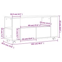 vidaXL Tv-bänk rökfärgad ek 102x34,5x43 cm konstruerat trä - Bild 11