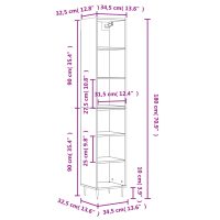 vidaXL Högskåp rökfärgad ek 34,5x32,5x180 cm konstruerat trä - Bild 11