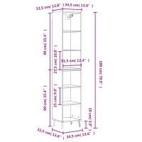 vidaXL Högskåp rökfärgad ek 34,5x32,5x180 cm konstruerat trä - Bild 11