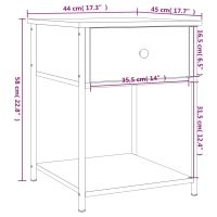 vidaXL Sängbord 2 st rökfärgad ek 44x45x58 cm konstruerat trä - Bild 12