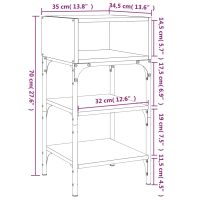 vidaXL Sängbord 2 st rökfärgad ek 35x34,5x70 cm konstruerat trä - Bild 10