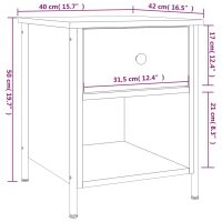 vidaXL Sängbord 2 st rökfärgad ek 40x42x50 cm konstruerat trä - Bild 12