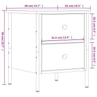 vidaXL Sängbord 2 st brun ek 40x42x50 cm konstruerat trä - Bild 12