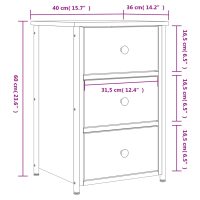 vidaXL Sängbord 2 st brun ek 40x36x60 cm konstruerat trä - Bild 12