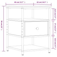 vidaXL Sängbord 2 st rökfärgad ek 40x42x56 cm konstruerat trä - Bild 12