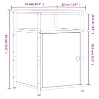 vidaXL Sängbord rökfärgad ek 40x42x60 cm konstruerat trä - Bild 12