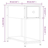 vidaXL Sängbord brun ek 30x60x60 cm konstruerat trä - Bild 10