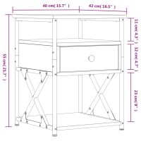 vidaXL Sängbord 2 st brun ek 40x42x55 cm konstruerat trä - Bild 12