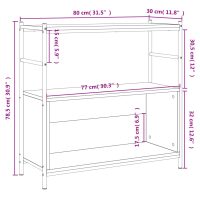 vidaXL Bokhylla rökfärgad ek 80x30x78,5 cm konstruerat trä och järn - Bild 9