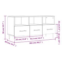 vidaXL Tv-bänk vit 102x36x50 cm konstruerat trä - Bild 12