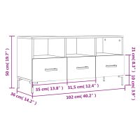 vidaXL Tv-bänk vit 102x36x50 cm konstruerat trä - Bild 12