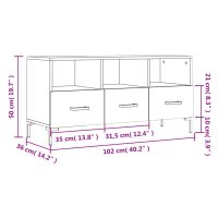 vidaXL Tv-bänk rökfärgad ek 102x36x50 cm konstruerat trä - Bild 12