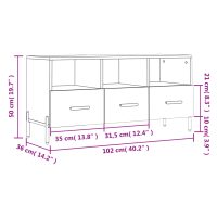 vidaXL Tv-bänk betonggrå 102x36x50 cm konstruerat trä - Bild 12