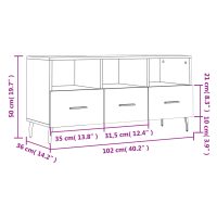 vidaXL Tv-bänk sonoma ek 102x36x50 cm konstruerat trä - Bild 12