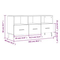 vidaXL Tv-bänk rökfärgad ek 102x36x50 cm konstruerat trä - Bild 12