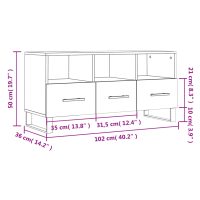 vidaXL Tv-bänk vit 102x36x50 cm konstruerat trä - Bild 12