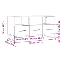 vidaXL Tv-bänk vit högglans 102x36x50 cm konstruerat trä - Bild 12