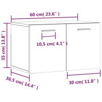 vidaXL Väggskåp betonggrå 60x36,5x35 cm konstruerat trä - Bild 12