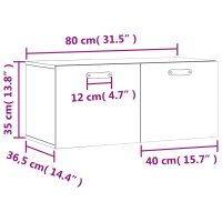 vidaXL Väggskåp vit högglans 80x 36,5x35 cm konstruerat trä - Bild 12