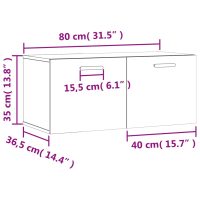 vidaXL Väggskåp rökfärgad ek 80x36,5x35 cm konstruerat trä - Bild 12