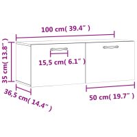 vidaXL Väggskåp vit högglans 100x36,5x35 cm konstruerat trä - Bild 12