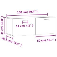 vidaXL Väggskåp vit 100x36,5x35 cm konstruerat trä - Bild 12