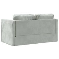 vidaXL Golvbäddsoffa 2-i-1 Ljusgrå 122x204x55 cm sammet - Bild 7