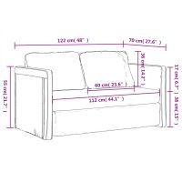 vidaXL Golvbäddsoffa 2-i-1 Ljusgrå 122x204x55 cm sammet - Bild 10