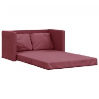 vidaXL Golvbäddsoffa 2-i-1 vinröd 112x174x55 cm tyg - Bild 2