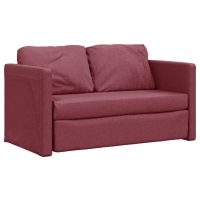 vidaXL Golvbäddsoffa 2-i-1 vinröd 112x174x55 cm tyg - Bild 4