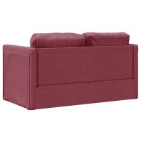 vidaXL Golvbäddsoffa 2-i-1 vinröd 112x174x55 cm tyg - Bild 7