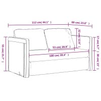 vidaXL Golvbäddsoffa 2-i-1 vinröd 112x174x55 cm tyg - Bild 10