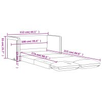 vidaXL Golvbäddsoffa 2-i-1 mörkgrön 112x174x55 cm tyg - Bild 11