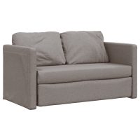 vidaXL Golvbäddsoffa 2-i-1 taupe 112x174x55 cm tyg - Bild 4