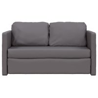 vidaXL Golvbäddsoffa 2-i-1 grå 112x174x55 cm konstläder - Bild 5