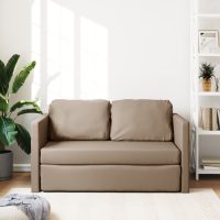 vidaXL Golvbäddsoffa 2-i-1 cappuccino 112x174x55 cm konstläder - Bild 3